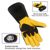 ▶ Guantes de soldador  resistentes al calor extremo y al fuego con costuras de Kevlar, guantes perfectos para soldadura/horno/parrilla/barbacoa/chimenea/estufa/soporte para olla/soldador tigre/manipulación de animales