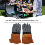 ▶ Guantes ignífugos de protección para Barbacoa Guantes de Cocina para Exteriores Resistentes al Calor ignífugos portátiles para soldar Café