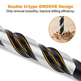 ▶ Juego de Brocas de hormigón y mampostería, juego de brocas profesionales (5 piezas) para vidrio, ladrillo, plástico, cemento, madera, azulejos, etc., punta de carburo de resistencia industrial, 1/4"-1/2"