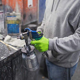 ▶ Guantes de nitrilo verde industriales de alta definición con agarre de textura de diamante en relieve, caja de 100, 8 mil, tamaño mediano, sin látex, sin polvo, texturizado, desechable, apto para alimentos, GWGN44100-BX