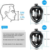 Hisemy Máscara de Buceo, 180° Vista Facial Completa Mascara de Buceo, Libre Anti vaho y Anti Fugas con Montaje de cámara para Adultos y Niños(L-XL)