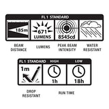 🔦 Linterna recargable MagLite.- Sistema de linterna LED recargable Mag-Tac - Bisel coronado, color negro