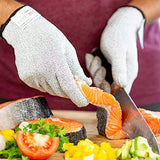 ▶ Guantes de Trabajo Anticorte , 4 guantes de Kevlar, guantes de corte de nivel 5, guantes de corte para ostras, guantes de trabajo de cocina para chefs, grado alimenticio, certificado EN388 (mediano)