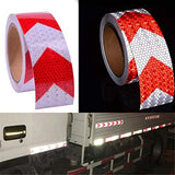 ▶ Cinta reflectante de seguridad blanca y roja impermeable de alta visibilidad de 2 pulgadas x 30 pies, cinta reflectora de visibilidad para remolques, camiones, coches