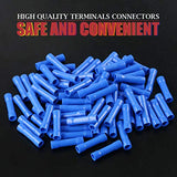 Hilitchi 100 conectores de terminales de empalme aislados de calibre 16-14 (azul/16-14 AWG)