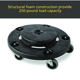 Rubbermaid Dolly, Twist On/Off Round Dolly, Negro