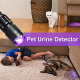 🔦 E T EASYTAO Linterna UV 2PCS, lampara led UV, Ultravioleta pequeña mano 395 nm Flashlight con Funcion de Agrandar, Detector de orina para mascotas, perros y gatos (Paquete de 2)