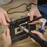 ▶ Prostormer Estación de soldador de 750 W, estación digital de retrabajo de aire caliente 2 en 1 con control de temperatura de 100 °C - 100 °C, visualización LED, bomba de desoldación, 4 pinzas, color azul, Azul