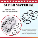 💢 HILITCHI 261 anillos de retención externos de aleación de acero de 16 tamaños de 4 mm a 30 mm, anillo de clip de retención interno con alicates de anillo de presión 4 en 1, clips de pasador de muñeca, proyectos de reparación externos internos