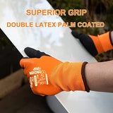 ▶ Guantes criogénicos de trabajo térmicos gruesos para jardín, impermeables, a prueba de frío, guantes de trabajo de doble capa con revestimiento de látex, protección criogénica, protección de las manos (S,WG-338)