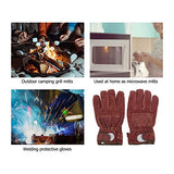 Drfeify Guantes Resistentes Al Calor Ignífugos Ignífugos No Escaldables para Parrilla de Barbacoa Cortos, 2 Farben, 1 Par/Juego(Rojo)