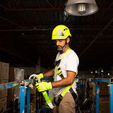 JORESTECH Arnés de seguridad de cuerpo completo, protección contra caídas, amarillo y verde lima, anillo D ANSI con alta visibilidad