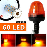 ▶ LED giratorio intermitente ámbar baliza de montaje flexible luz estroboscópica tractor luz de advertencia de emergencia para carretilla elevadora camión cortadora UTV