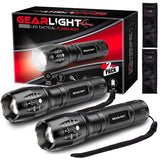 🔦 Linterna recargableGearLight Linterna táctica LED S1000 [2 unidades] – Lúmenes altos, Zoomable, 5 modos, luz resistente al agua – Accesorios de camping, equipo al aire libre, linternas de emergencia