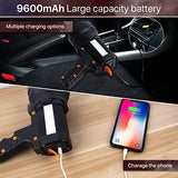 🔦 Linterna recargable Foco LED recargable, 6 modos de luz IPX4, resistente a la lluvia, lámpara de emergencia de 100 K + horas de vida útil, linterna superbrillante de 6000 lm con cargador AC/USB a DC Mini trípode