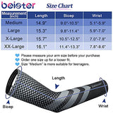 Beister Mangas de brazo UV Sun UPF 50 para hombres y mujeres, mangas de compresión deportivas, Negro con azul, XX-Large