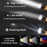 🔦 Linterna recargable Súper Brillante Recargable Linterna de mano LED ,Portátil Lámparas de mano Alta Potencia 8000 lm Grande Batería 10000mAh Charged de Larga Duración Proyector Antorcha, más Brillante Luz de Trabajo Lateral Linterna de Camping