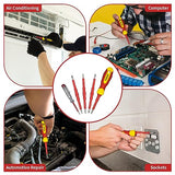 Juego de 5 Desarmadores Aislados de 1000V, Desarmadores Electrotécnico con Estuche, Destornillador con Hojas Intercambiables, Destornillador para Reparaciones Domésticas