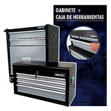 ▶ Caja de Herramientas y Estante Móvil con 9 Cajones fabricando en Metal Color Gris