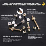 💢 Hilitchi 125 piezas de montaje de leva 3 en 1 con clavija y tuerca preinsertada con tapa hexagonal chapada en zinc para muebles, tuercas de barril para cuna, kit surtido de tornillos de conexión de muebles
