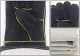 ▶ Guantes de Soldador de Estilo Deportivo 16 IN Guantes Largos, Seguros y duraderos, Guantes de Soldadura Resistentes al Calor, Mitones for soldadores/Chimenea/Camping/Cocina/Jardinería