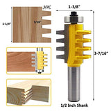 BROCA  Wolfride 1/2" Cuchillo de Espiga Biselado, Carril Reversible Dedo Bit Unión Cónica Tenon Fresas de Carpintero Para Trabajar la Madera Herramientas - Amarillo