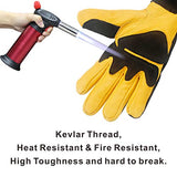 ▶ Guantes de soldador  resistentes al calor extremo y al fuego con costuras de Kevlar, guantes perfectos para soldadura/horno/parrilla/barbacoa/chimenea/estufa/soporte para olla/soldador tigre/manipulación de animales