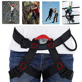 ▶ Arnés de Seguridad, Arneses de Seguridad para la Detención de Caídas, Cinturón de Seguridad Medio Cuerpo para Escalada en Roca Rappel Trabajo Aéreo Cinturón de Seguridad(Negro)