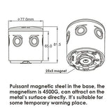 RISOON Luz de advertencia estroboscópica solar, con fuerte base magnética intermitente, control inalámbrico de 360° que se enciende automáticamente a prueba de agua IP65 para construcción, tráfico, fábrica, señales de seguridad (rojo)