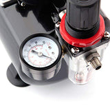 Timbertech AS-186 - Compresor de aerógrafo profesional con parada automática para pintura de aerógrafo, maquillaje, uñas y tatuajes, pasatiempos