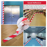 4 rollos de cinta de advertencia de peligro de 2 pulgadas x 36 yardas rojo blanco cinta de precaución rollo impermeable antideslizante no abrasivo cinta adhesiva de marcado de piso para la pared del suelo de la tubería de la fábrica de equipos