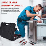 Caja de Herramientas,Kit de Herramientas de Mano Atornillado,Taladrado,Impacto, Adecuada para La Reconstrucción Del Hogar, La Decoración, La Jardinería y La Reparación de Automóviles,112 Piezas