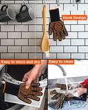▶ Guantes ignífugos Guantes de barbacoa, guantes de barbacoa de 800 °C, resistentes al calor extremo