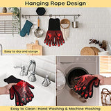 ▶ Guantes ignífugos  Guantes de barbacoa, guantes resistentes al calor, guantes ignífugos, guantes de parrilla de silicona antideslizantes lavables, guantes de cocina para barbacoa, parrilla, cocina, hornear, camping, ahumador (rojo)
