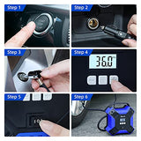 AstroAI Compresor de Aire 12V DC, Inflador de Llantas Neumaticos Electrico160 PSI con adaptador de corriente para coche, Apagado automático azul