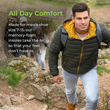 ▶ Plantillas de trabajo para hombres - Tallas 7-13 | Plantillas de absorción de golpes | Plantillas de espuma viscoelástica