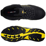 ▶  LARNMERN Botas de punta de acero a prueba de pinchazos para hombres, indestructibles, cómodas, antideslizantes, antiestáticas, botas de trabajo de seguridad al aire libre L91185 (31.0 cm, Negro amarillo)