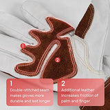 ▶ Guantes de soldador específicos TIG de cuero de grano de 12 pulgadas, guantes resistentes al calor y al fuego para soldador, guantes de piel de cabra para soldador, soldadura TIG, parrilla, chimenea, horno, barbacoa (M)