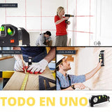 Nivelador láser de línea, Medidor Láser Multipropósito + Cinta Métrica de 2,5 m, nivelador laser fácil uso para aplicar en techo/piso/pared nivel laser (negro)