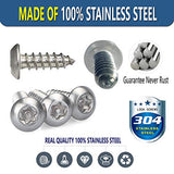 ZXFOOG Tornillos antirrobo para placa de matrícula – 8 piezas cabeza de botón Torx M6 3/4" de acero inoxidable resistente a manipulaciones para placa de matrícula y tapas negras, Tornillos autorroscantes antirrobo.