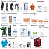 [2021 Upgrade] Trauma First Aid Kit with Survival Gear Outdoor Tactical Gear Set Military Grade Molle System for Camper Travel Hunting Hiking and Adventures?RED?