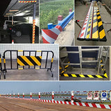 ▶ Cinta De Advertencia De Peligro Autoadhesiva Marca De Seguridad Cinta Reflectante Cinta De Barrera Antideslizante Vehículos Impermeables 15 CM × 50 M,Red & White