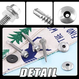 ▶ Hilitchi Juego de 70 tornillos hexagonales de acero inoxidable 410 de 12 x 1-1/2 pulgadas, con arandelas de junta de sellado EPDM de neopreno M5.5 x 19