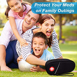 ▶  Estuche de transporte médico aislado, bolsa organizadora de medicamentos de viaje Bolsa médica de emergencia con capacidad para 2 EpiPens, inhalador para el asma, antihistamínico, Auvi-Q, medicamentos esenciales para la alergia, negro