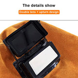 ▶ Capucha de soldadura Casco de cuero resistente al calor con lente de filtro con cuello con cuello de protección de la cara de la cara de la soldadora Accesorios de