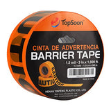 TopSoon Cinta de precaución naranja de 3 pulgadas por 1000 pies, cinta de barrera de advertencia de seguridad