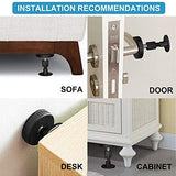 🔩 Neatbuddy - Juego de 4 topes para el marco de la cama ajustable, color negro, con almohadillas para muebles y tornillos, no más crujidos, protege la pared de golpes, fácil de instalar (3 a 9 cm)