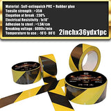 FUNJEE Cinta de seguridad para suelos de advertencia en color negro y amarillo, 2 pulgadas x 18 yardas (36 yardas)