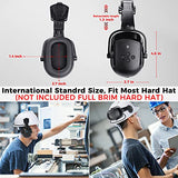 ▶ Orejeras con Bluetooth NRR de 28 dB, ajustable, para casco, color negro