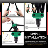 💢 Hilitchi Kit de pistola de remache manual de 262 piezas con 3 cabezales intercambiables (3 piezas nasales) y 260 remaches en 7 tamaños, herramienta de remache manual de dos manos resistente para plástico, metal, cuero, vehículo